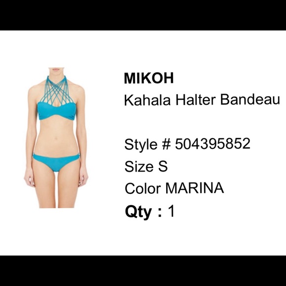 Mikoh Kahala Halter Bandeau Top NWT - Picture 5 of 5